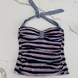 🫧 BOGO - Tommy Bahama Navy and Red Striped halter swim top - size small